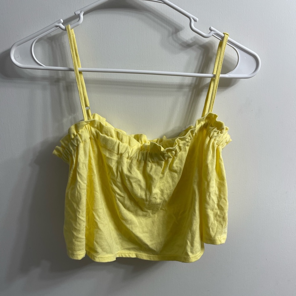 Yellow Ruffled Tank Top